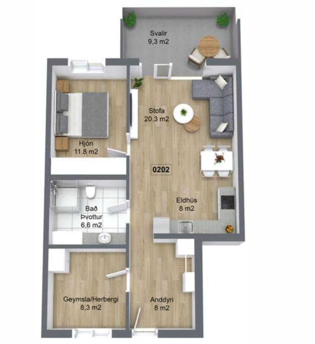 Nice & Cozy Two Bedroom Apartment With A Balcony Akureyri Exterior photo